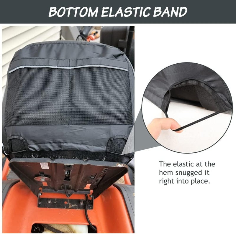 HOMEYA Riding Lawn Mower Seat Cover, Heavy Duty 600D Oxford Waterproof Tractor Seat Cover with Padding & Back Pockets, for 12.2-14.2 Inches High Seats, Fits Husqvarna Cub Cadet Seat Without Armrests - Image 5